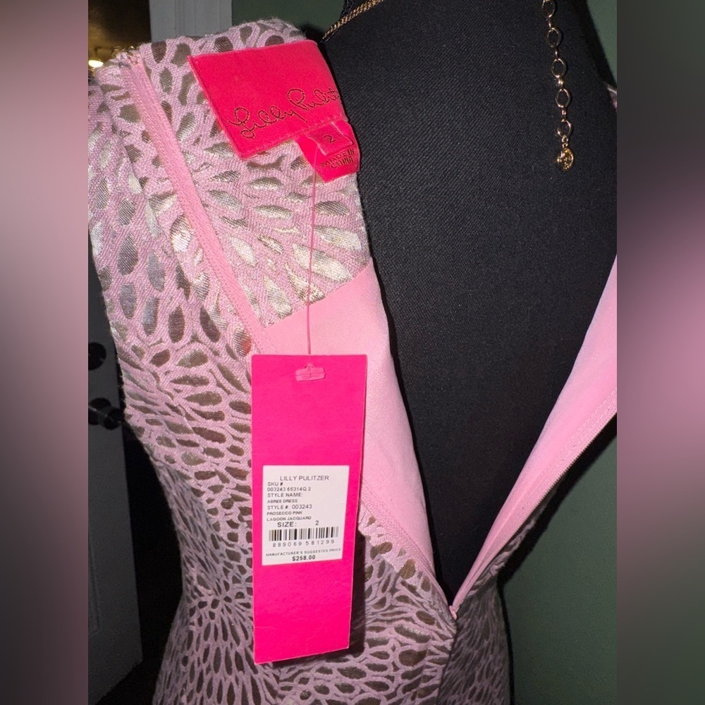 Lilly Pulitzer Pink and Silver Textured Dress - Picture 8 of 11